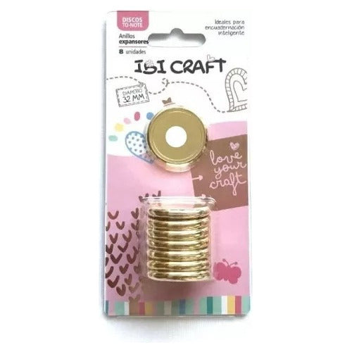 Ibi Craft Expansion Discs Ring Circle Golden 32mm X8 Units 0