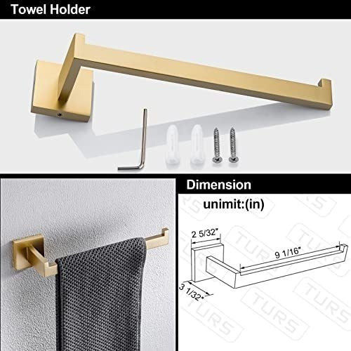 Uego De Accesorios De Baño De Acero Inoxidable Brushed Gold 3