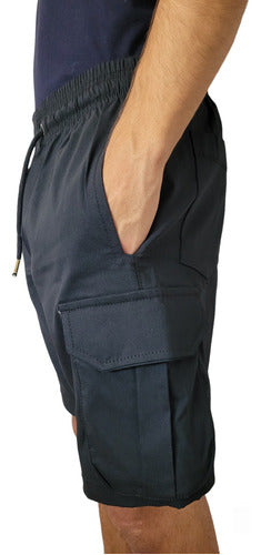 Distribuidora La Pochita Black Stretch Cargo Bermuda Shorts 1