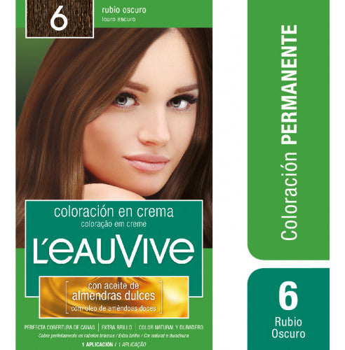 L'eau Vive Dark Blonde Permanent Hair Color Kit 6 1