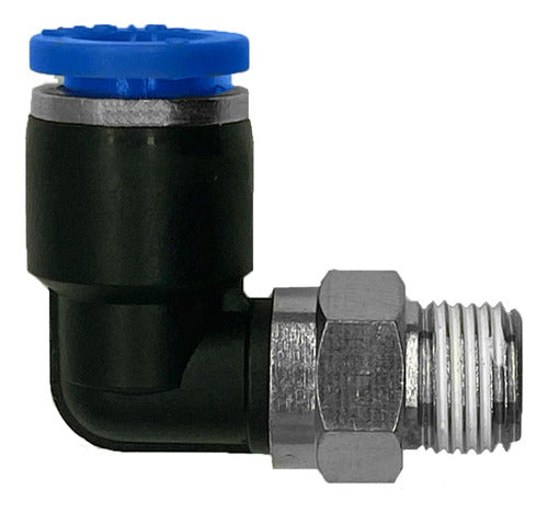 ADM Conector Codo Neumático Rosca 1/8 - Tubo 8mm X1u 0