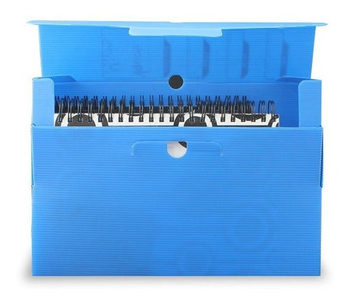 Caja Archivo Plástica Polibras Azul 8cm 1