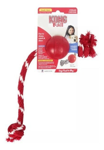 Kong Ball Classic Small With Rope - Original Product 1