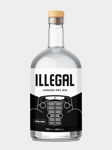 Illegal London Dry Gin 750 ml + 6 Gintonic Glasses by Collino 1