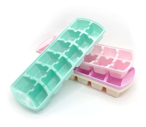 Danit Pastel Color Plastic Ice Cube Tray 3