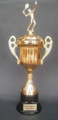 Trofeo Copa Plastica Con Jugador 50 Cm + Grabado Stickers 2