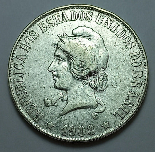 Numismática Gualeguaychú - Brasil - 2000 Reis 1908 - Km 508 (ref 052) 1