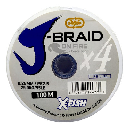 XF J-Braid X4 XF 0.25mm 55lb 25kg 100m Fishing Multifilament 0