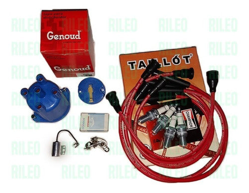 Complete FIAT 125 Ignition Kit with Spark Plug Cables Platinum Distributor 4