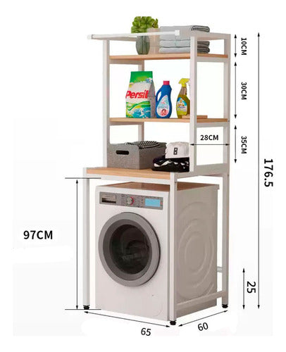 Generic Over Washer Organizer 3 Shelves White 177cm 3