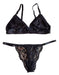 Lace Triangle Set with Adjustable Straps and Thong 3