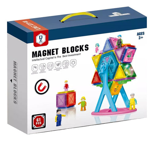 Magnetic Building Blocks Set 61 Pieces 0