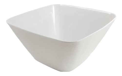 Tigela Bowl 6un Quadrado Melamina Branco Cumbuca Salada 1