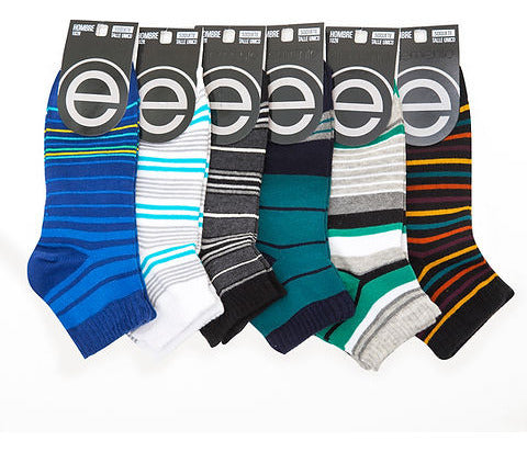 Elemento Pack X12 Striped Cotton Ankle Socks for Men A. 102 R 1