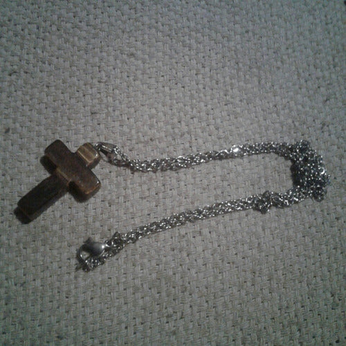 Surgical Steel Chain with Tiger Eye Cross Pendant 2