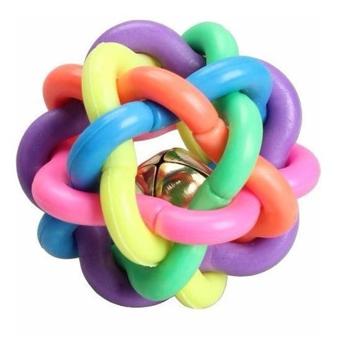 Lets Pets Cat Dog Toy Braided Ball with Bell 7 Cm 0