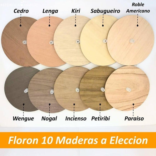 República Diseño Floron 33cm 3 Luces Terminación Madera Metal Ocolor A Medida 1