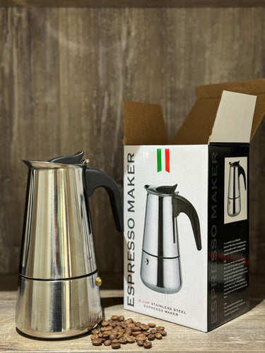 Bambusa Cafetera Italiana 6 Tazas Acero Inoxidable Cafe Especialidad 1