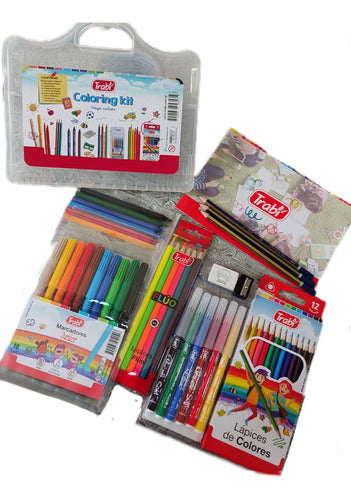 Trabi Valija 46 Piezas Coloring Kit Regalo Escolar 0