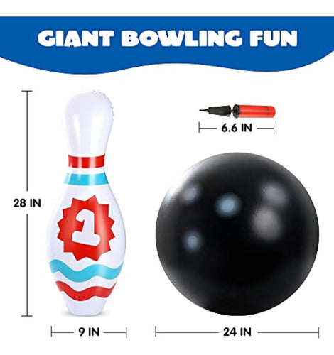 Juego De Bolos Inflable Gigante Para Niños Y 5