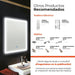 Rectangular LED Lighted Mirror 60x80 cm Premium Touch Bathroom 3