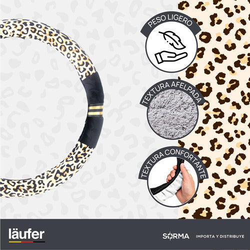 Läufer Animal Print Steering Wheel Cover for Women PVC + TPE 4