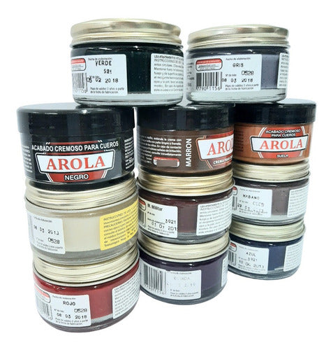 Arola Leather Cream 60 cc Pot Olive Color Distrilaf 3