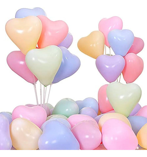 Universo Mágico Heart-Shaped Pastel Color Balloons x 25 U 0