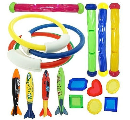 Joyin Toy Underwater Swimming / Diving Pool Toy Rings (4 Pieces) 0