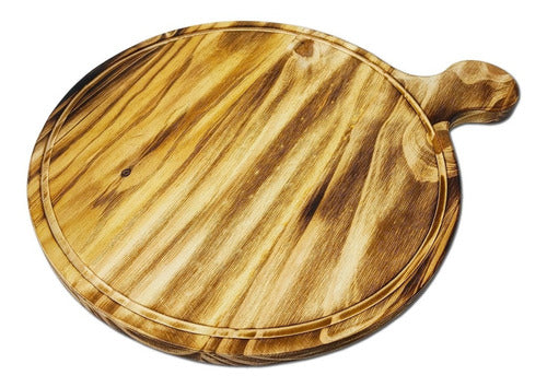 Round Pine Wood Pizza Base Board with Handle C812 0