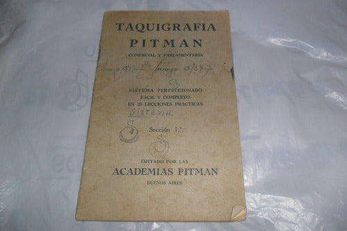 Taquigrafia Pitman Academias Comercial Parlamentaria 1937 0