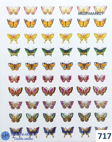 Self-Adhesive Nail Stickers - Butterflies - Nail Art 57