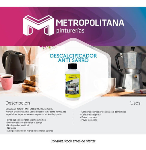 Descalcificador Anti Sarro Cafeteras Pavas Merclin | 250ml 1