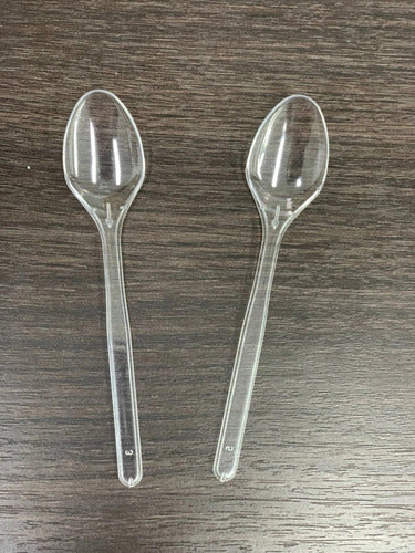 50 Plastic Shot Glasses 110cc + 50 Plastic Spoons 3