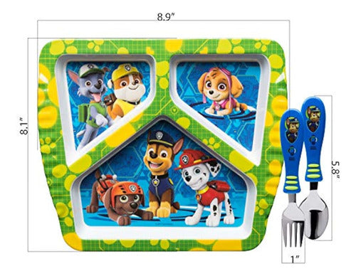 Zak Designs Paw Patrol Divided Plate Set 3