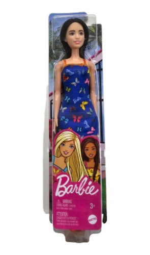 Muñeca Barbie Vestido Azul Basica Mattel Original 0