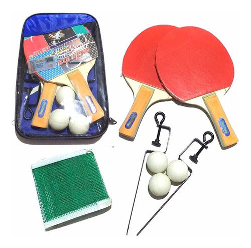 Table Tennis Set in Portable Case - Paddles, Balls, Net, Supports 0