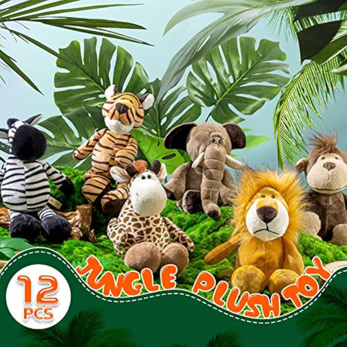 Hydren Juego De 12 Animales De Peluche De Safari 1