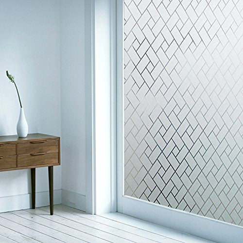 Coavas Non-Adhesive Static Frosted Window Film - Stained Glass Window Film Privacy Film for Home Bathroom Living Room 1