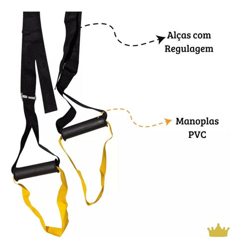 Fita De Suspensão Trx Amarelo Com Suporte De Porta 2