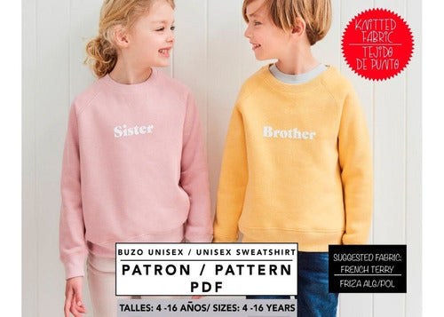 Sobre Patrones Unisex Kids Raglan Hoodie Sewing Pattern, Printable 1