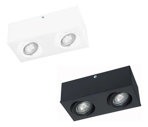 Double Mobile Ceiling Light Fixture White Black For 2 GU10 220 LED Bulbs 2