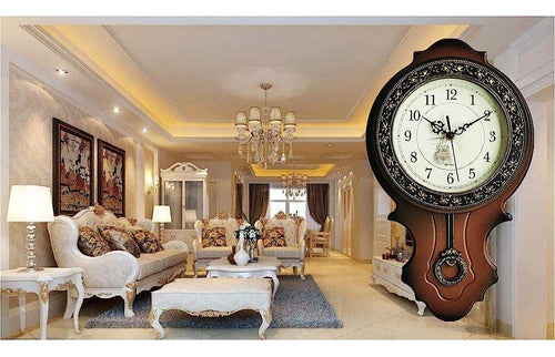 Xichen Retro European Style Simulated Wood Pendulum Clock 1