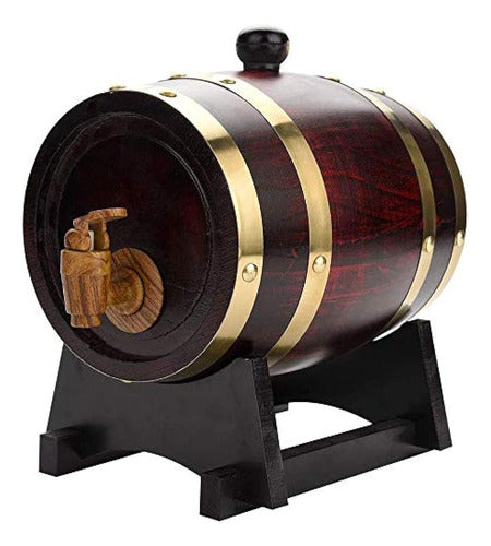 GOTOTOP Vintage Oak Wood Wine Barrel Dispenser 0