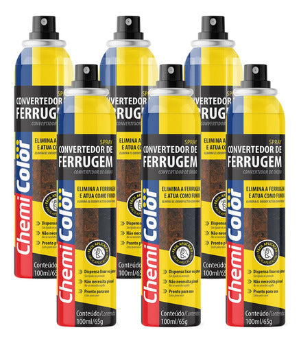 6 Convertedo De Ferrugem Previne Corrosão Chemicolor 100ml 0