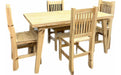 Vintage Pine Wood Dining Table 140x80 + 4 Hindu Chairs 1
