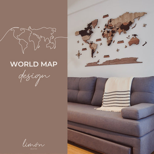 Wooden World Map Design Premium 3D - Handcrafted with Precision 3