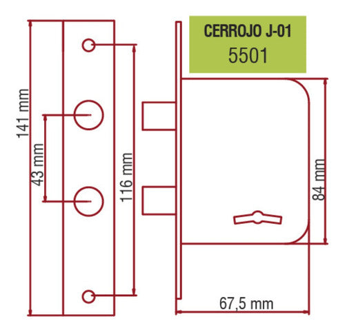 Elisil Cerrojo J01 Combinados 4 Llaves - Sin Tornillos 2