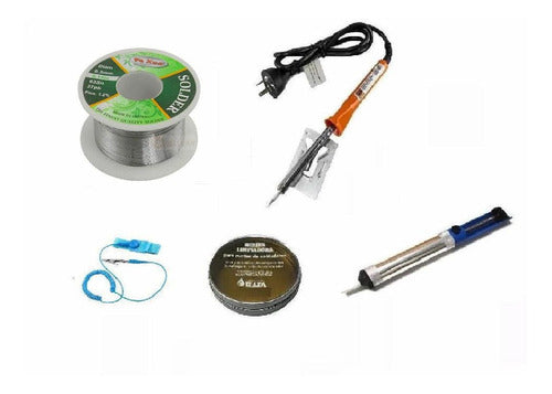 JA Kit90 Antistatic Wristband + Soldering Iron + Desoldering Pump + Resin + Solder 0