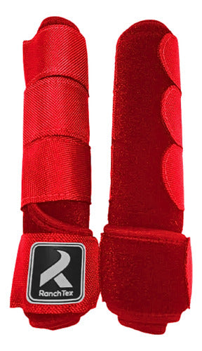 Caneleira Cavalo Equitação Par Vermelho Neoprene 1